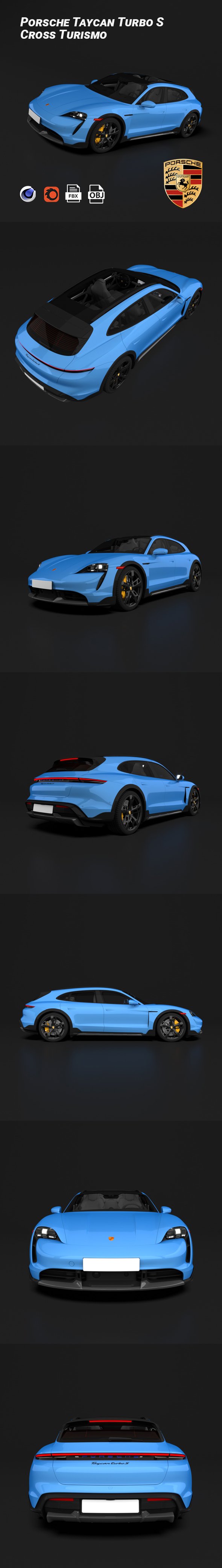 Porsche Taycan Turbo S Cross Turismo - 3DOcean Item for Sale