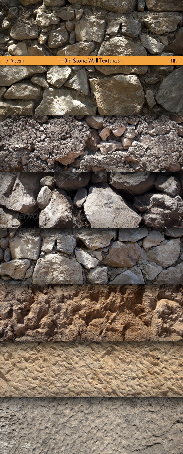 Old Stone Wall Surface Textures - 3DOcean Item for Sale