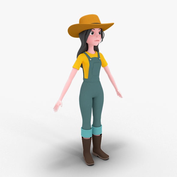 Girl Cartoon - 3DOcean Item for Sale