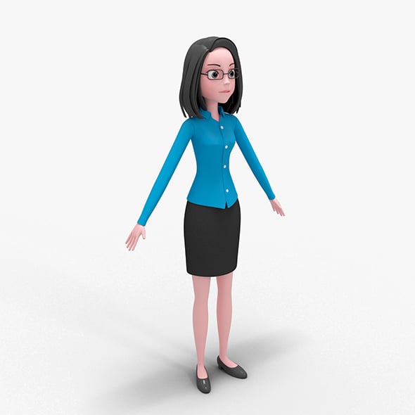 Girl Cartoon - 3DOcean Item for Sale