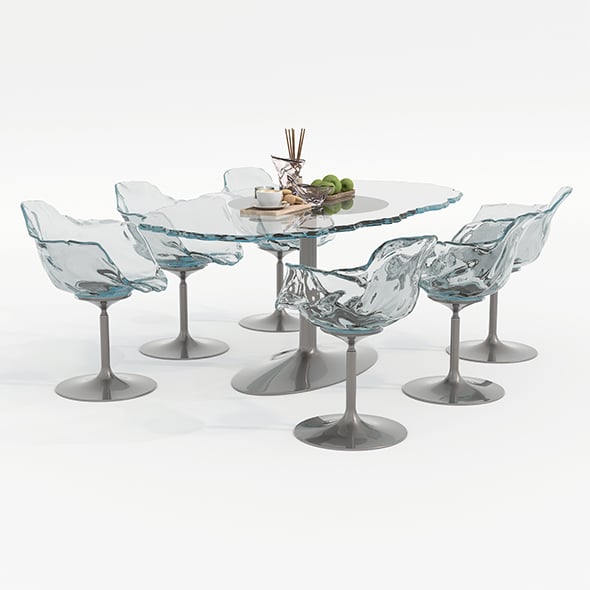 Modern Dining Table and Chairs 43 - 3DOcean Item for Sale