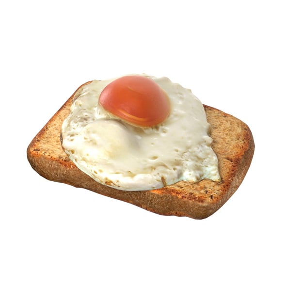 Fried Egg With Bread - 3DOcean Item for Sale