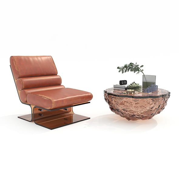 Modern Coffee Table and Armchair 56 - 3DOcean Item for Sale