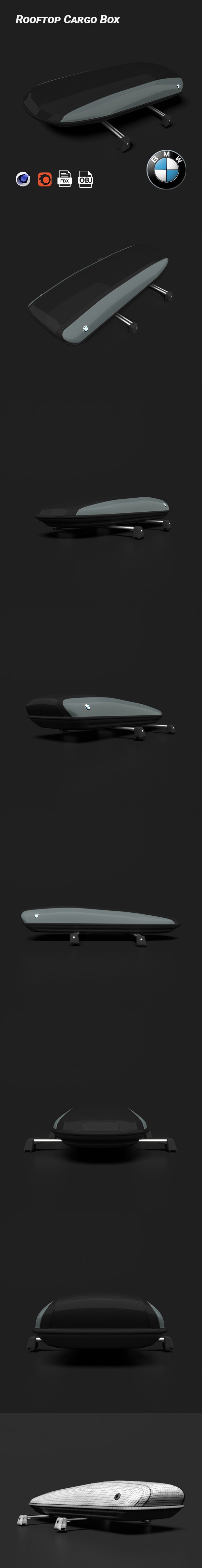 Rooftop Cargo Box, Car Roof Trunk, Hard-Shell Car Roof Rack, Vehicle-Mounted Cargo Box - 3DOcean Item for Sale