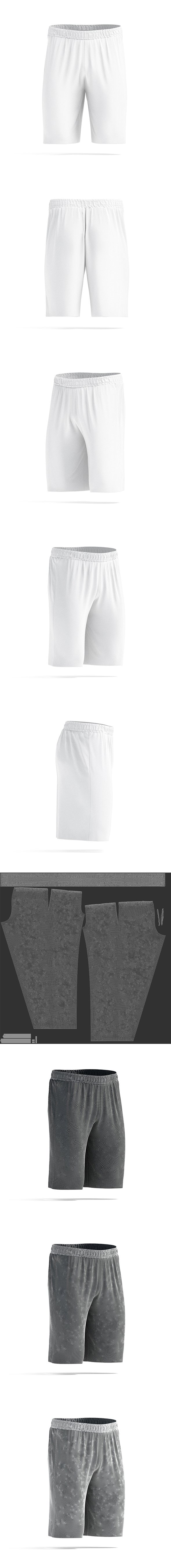 White Sport Shorts - men's soccer short pants - 3DOcean Item for Sale