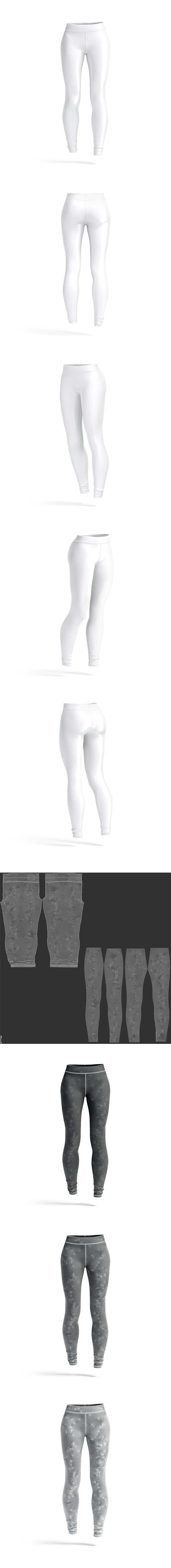 White Women's Leggings - Sport Female Leggins - 3DOcean Item for Sale
