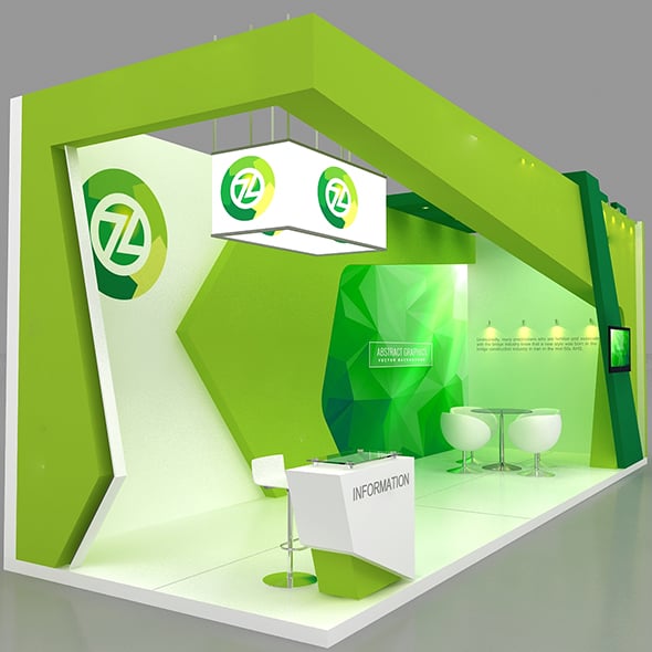 3D Model Booth Exhibition Stand - 3DOcean Item for Sale