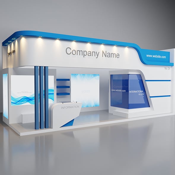 3D Exhibition Booth Model - 3DOcean Item for Sale