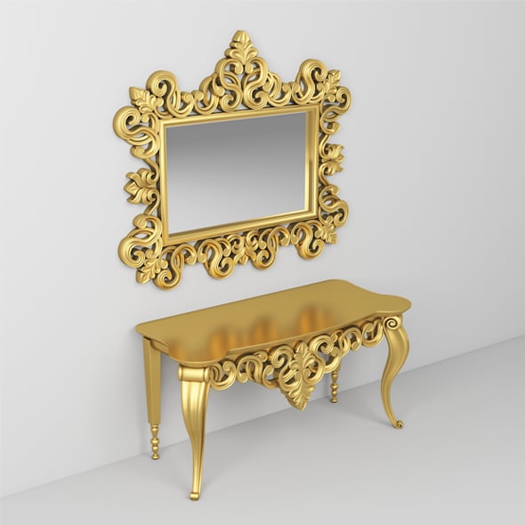 Classic Console Table and Mirror 001 - 3DOcean Item for Sale