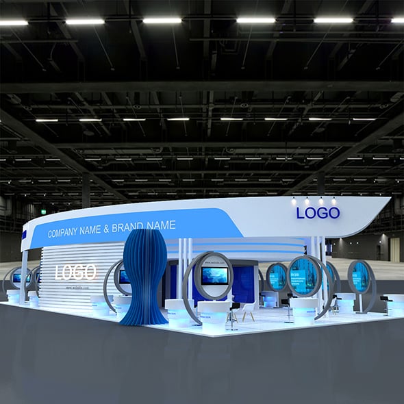 3D Exhibition Booth Model - 3DOcean Item for Sale