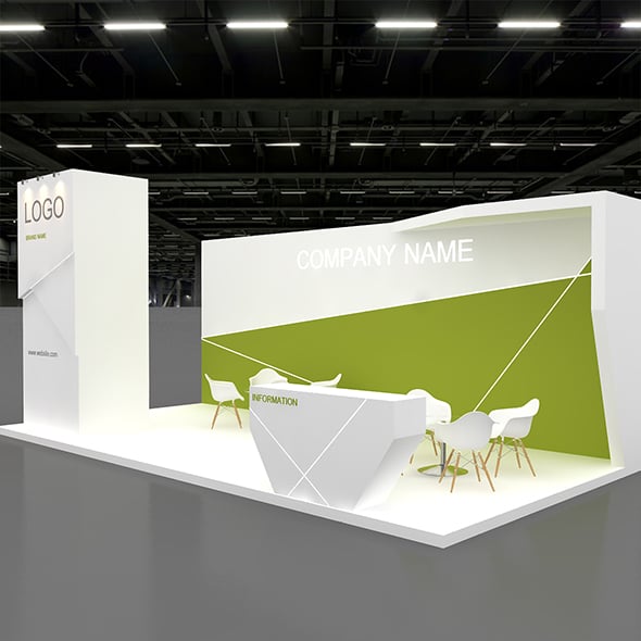 3D Exhibition Booth Model - 3DOcean Item for Sale