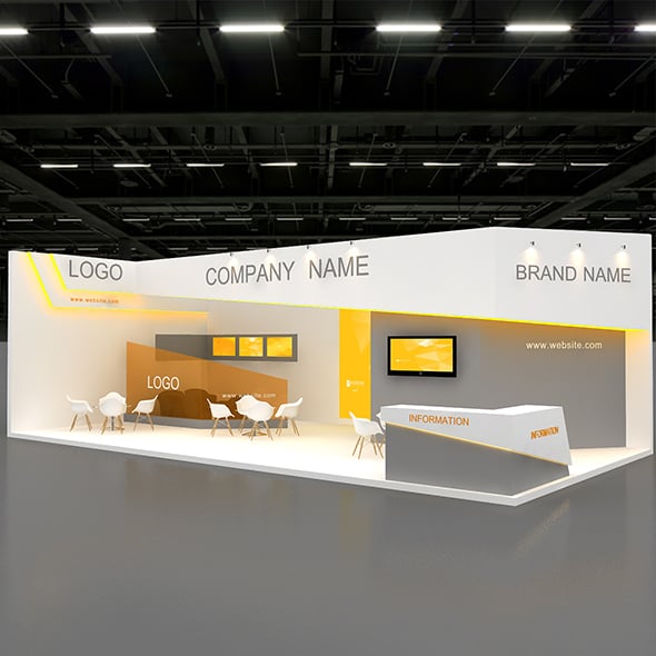 3D Exhibition Booth Model - 3DOcean Item for Sale