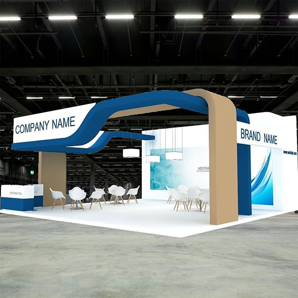 3D Exhibition Booth Model - 3DOcean Item for Sale