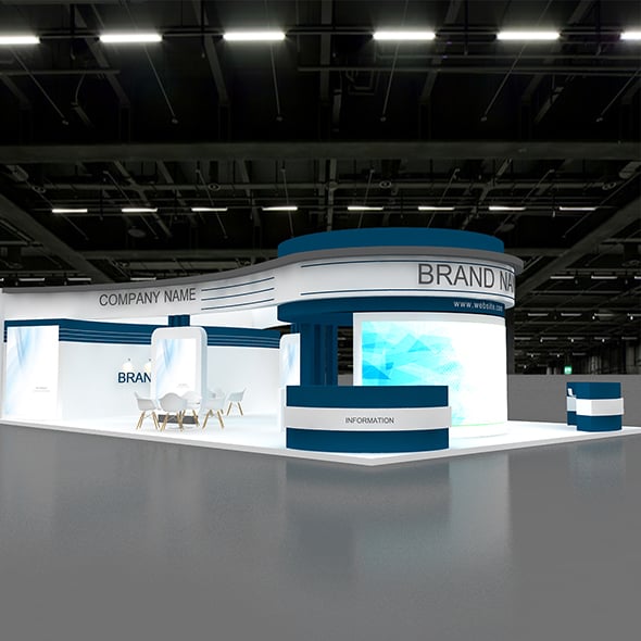 3D Exhibition Booth Model - 3DOcean Item for Sale