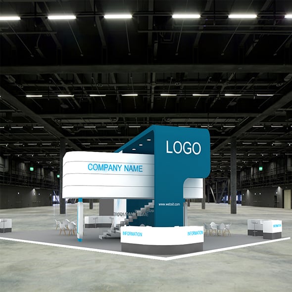 3D Exhibition Booth Model - 3DOcean Item for Sale