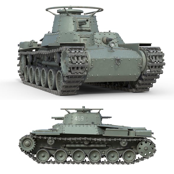 Type 97 Chi-Ha Medium Tank - 3DOcean Item for Sale