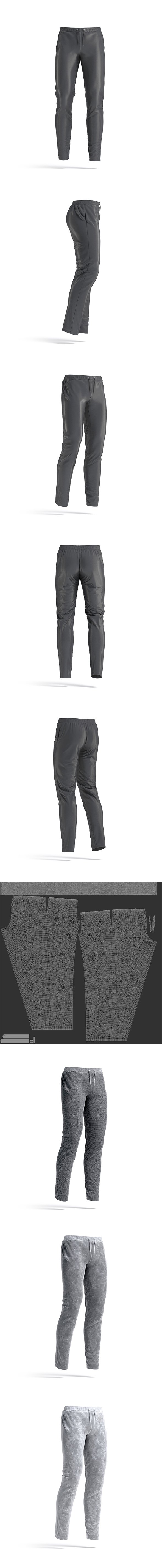 Black Sport Pants - Sporty Training Trackpants - 3DOcean Item for Sale