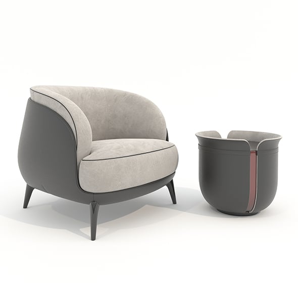 Modern Coffee Table and Armchair 59 - 3DOcean Item for Sale