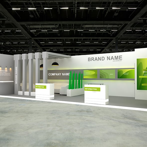3D Exhibition Booth Model - 3DOcean Item for Sale