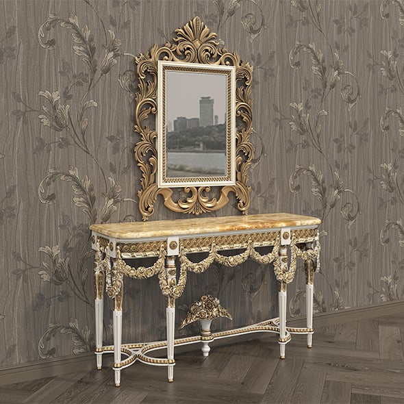 Classic European Style Console Table 11 - 3DOcean Item for Sale