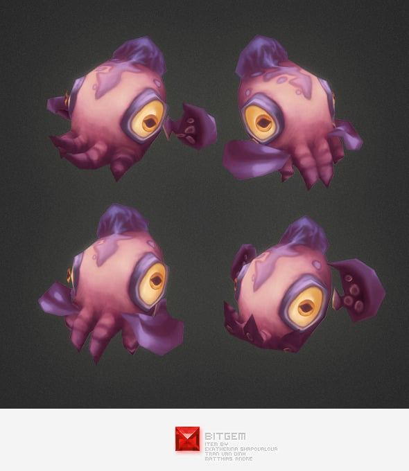 Low Poly Micro Squid Dave - 3DOcean Item for Sale