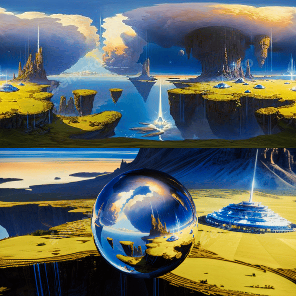 8K HDR Floating Islands in Cosmic Void Background - 3DOcean Item for Sale