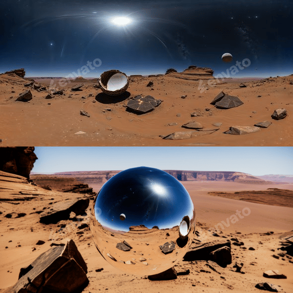 8K HDR Fragmented Planetary Remnants in Cosmic Void Background - 3DOcean Item for Sale