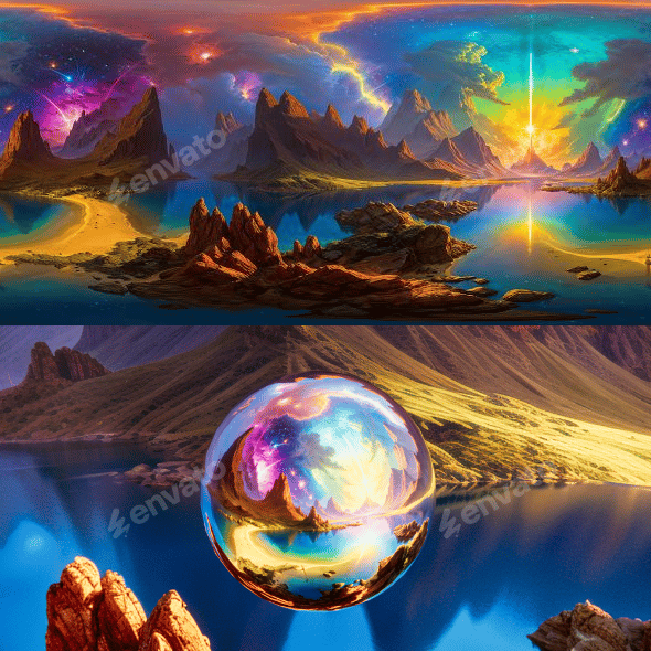 8K HDR Tranquil Alien Lake Background - 3DOcean Item for Sale