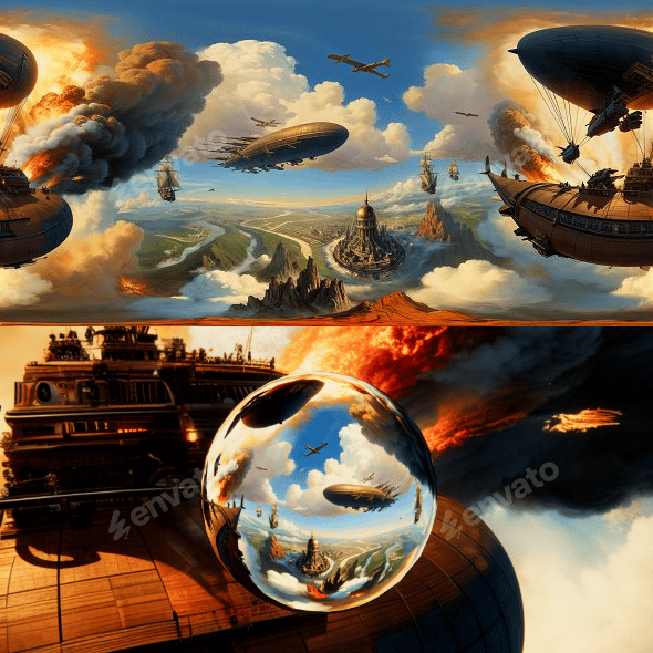 8K HDR Aerial Skirmish Background - 3DOcean Item for Sale