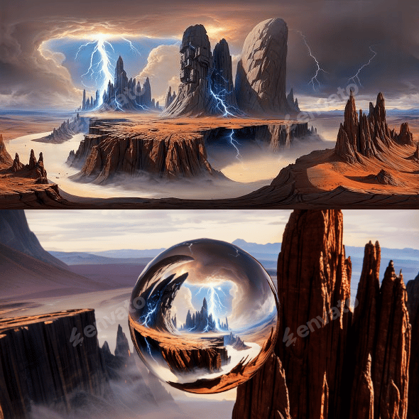 8K HDR Surreal Alien Landscape Background - 3DOcean Item for Sale