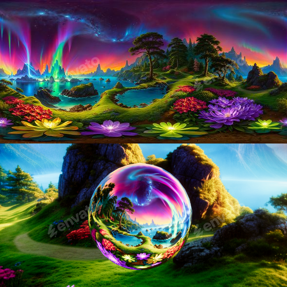 8K HDR Alien Garden Background - 3DOcean Item for Sale