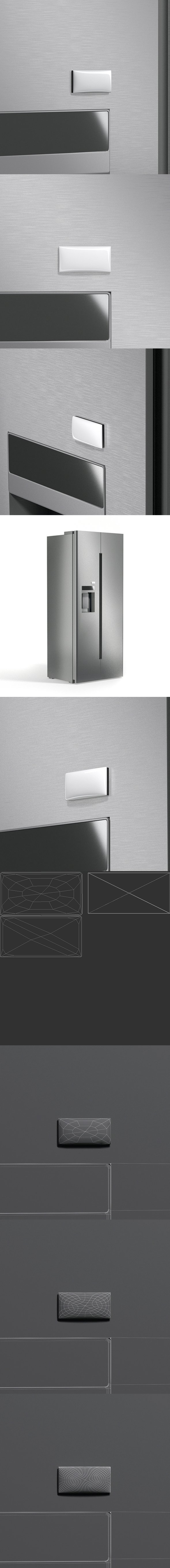 White Rectangle Fridge Magnet - Rectangular Magnetic Souvenir on Refrigerator - 3DOcean Item for Sale