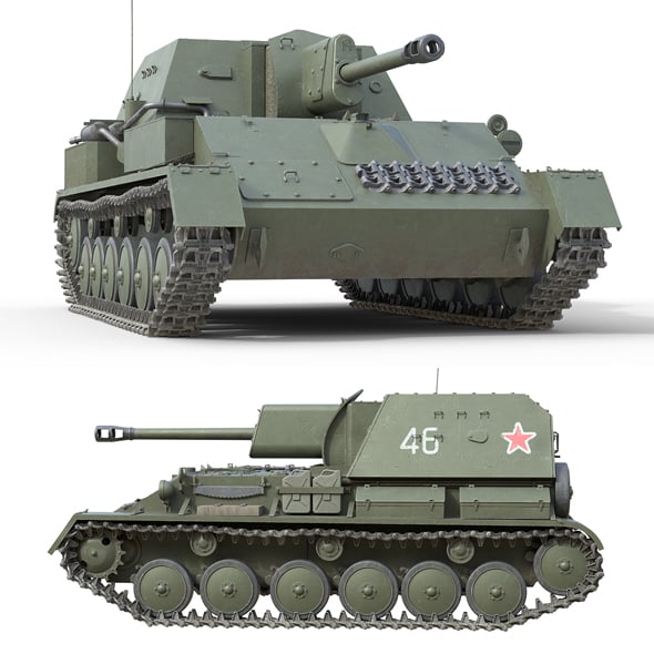 SU 76 Military Tank - 3DOcean Item for Sale