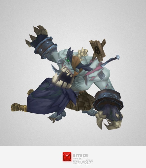 Low Poly Zombie King - 3DOcean Item for Sale