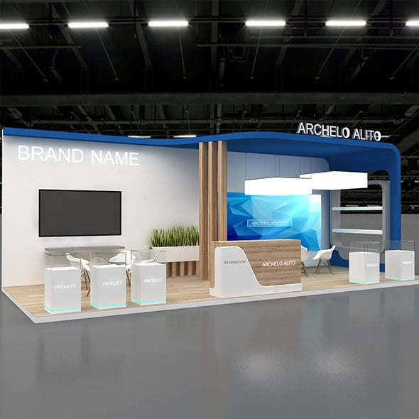 Exhibition 3d Stand Booth - 3DOcean Item for Sale