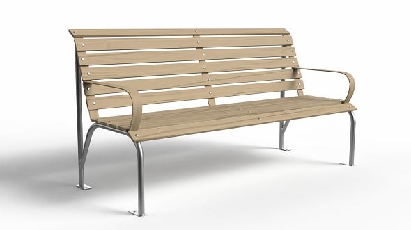 Realistic Park Bench - 3DOcean Item for Sale