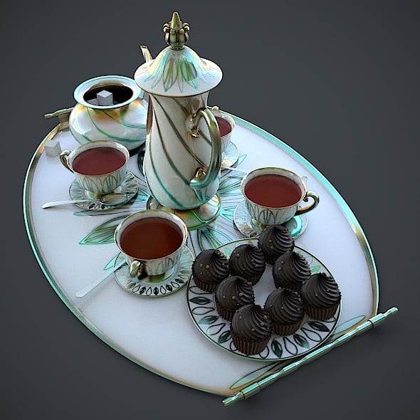 Tea Set 1 - 3DOcean Item for Sale