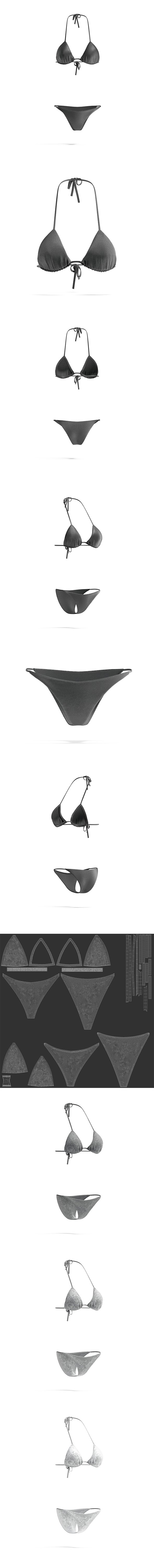 Black Summer Women Bikini - Female Tankini Beachwear - 3DOcean Item for Sale