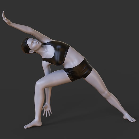 Yoga Pose - Extended Side Angle Pose - Utthita Parsvakonasana - 3DOcean Item for Sale