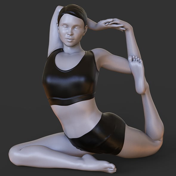 Yoga Pose - Mermaid Pose - 3DOcean Item for Sale