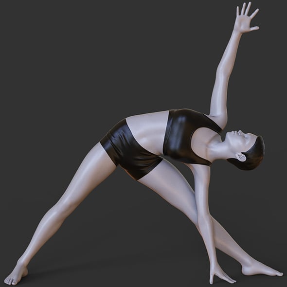 Yoga Pose - Triangle Pose - 3DOcean Item for Sale