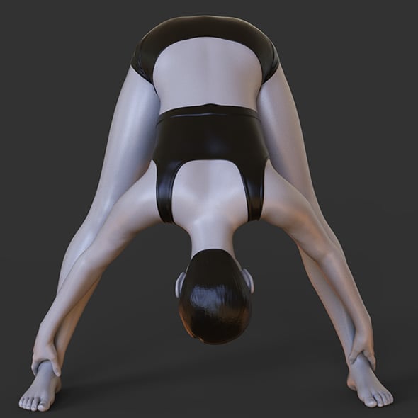 Yoga Pose - Wide Legged Forward Fold - Prasarita Padottanasana - 3DOcean Item for Sale