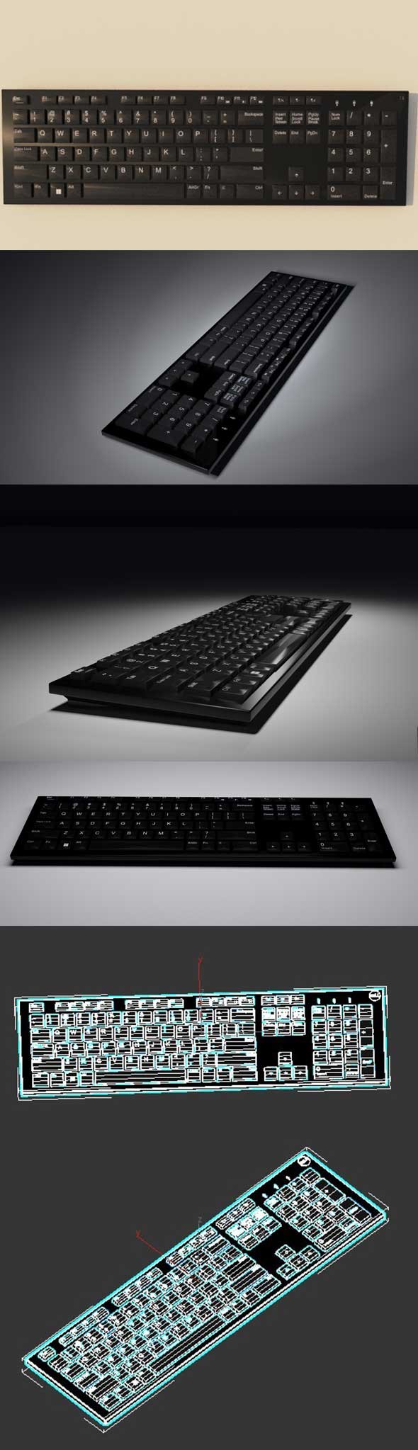Dell Keyboard 3D Model - 3DOcean Item for Sale