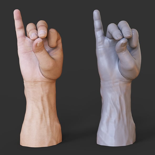 Male Hand Pose - Gesture - 04 - 3DOcean Item for Sale