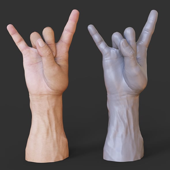 Male Hand Pose - Gesture - 05 - 3DOcean Item for Sale