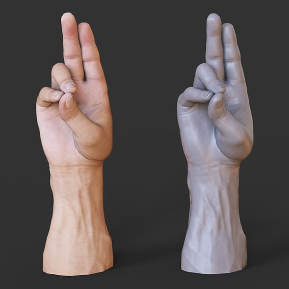 Male Hand Pose - Gesture - 07 - 3DOcean Item for Sale