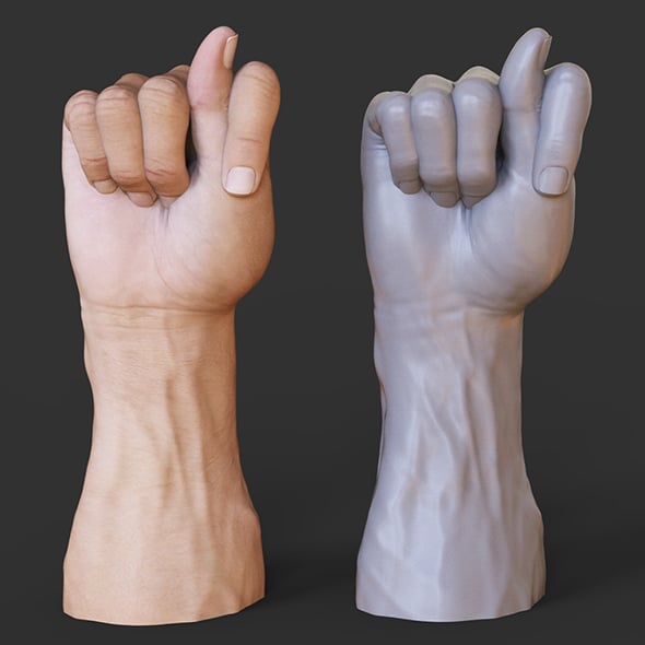 Male Hand Pose - Gesture - 10 - 3DOcean Item for Sale