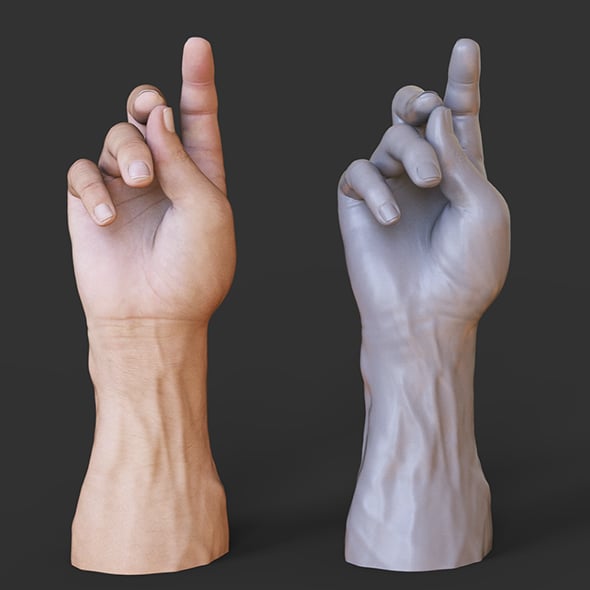 Male Hand Pose - Gesture - 24 - 3DOcean Item for Sale