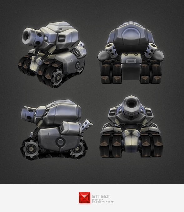 Low Poly Micro Tank - 3DOcean Item for Sale