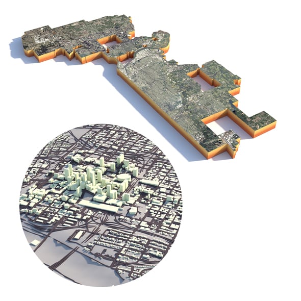 Kansas Terrain City Missouri USA - 3DOcean Item for Sale